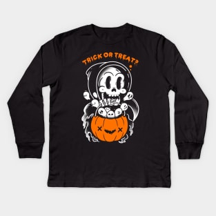 Death's Trick or Treat Kids Long Sleeve T-Shirt